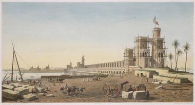 The Dam Across the Nile, the Building of the Aswan Dam, Engraved by Philippe Benoist and Eugene Ciceri, 1853 by Pierre Joseph Bazin